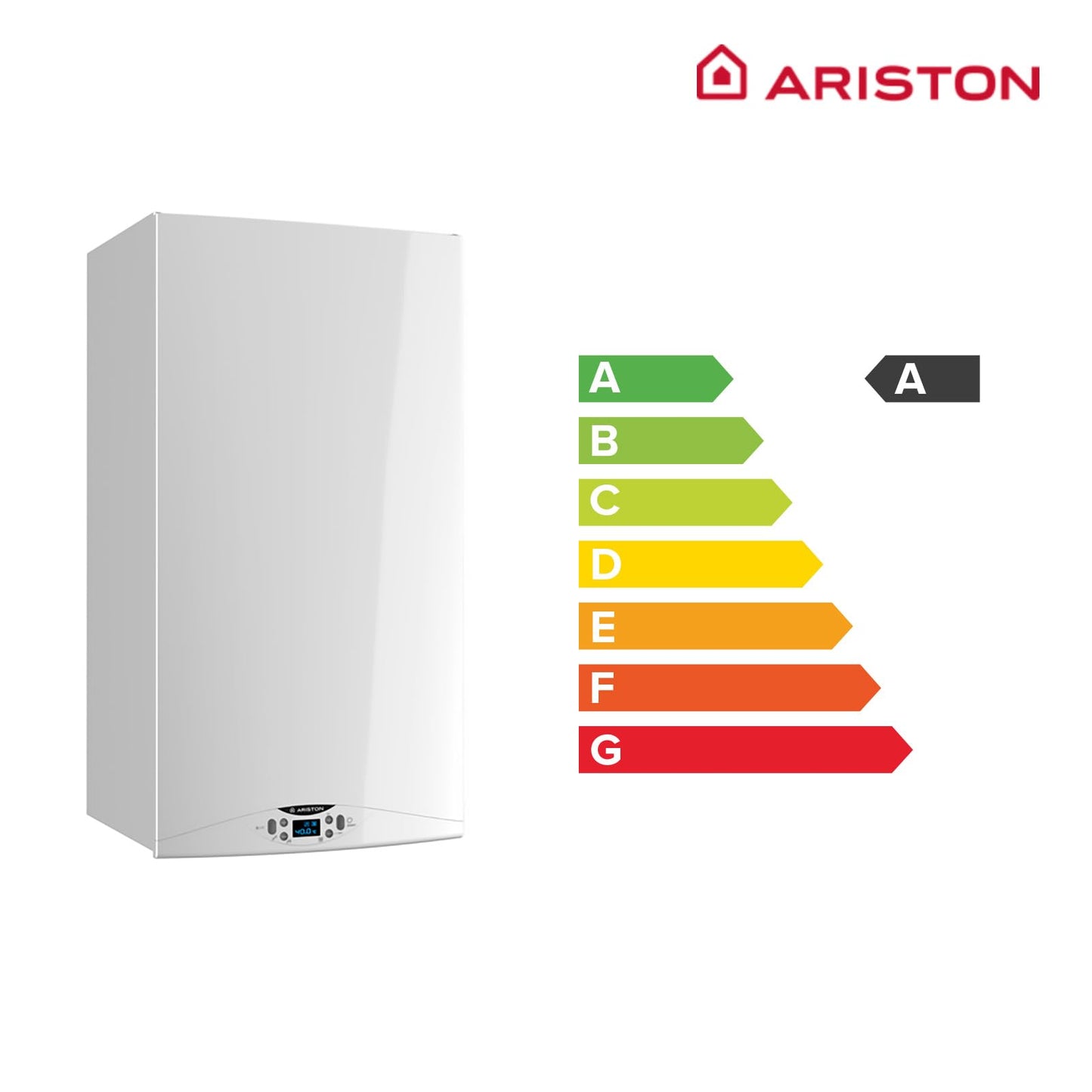 Ariston HS Premium - Caldaia a gas naturale e propano 30 kw con dimensioni ridotte 31,9 x 40 x 74,5 cm, efficiente e silenziosa, caldaia a condensazione prodotta per installazione in Spagna (classe