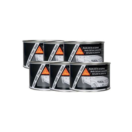 Set di 6 stucchi in fibra di vetro per lamiera - SIKA MRP Fibra di vetro - Grigio - 2kg