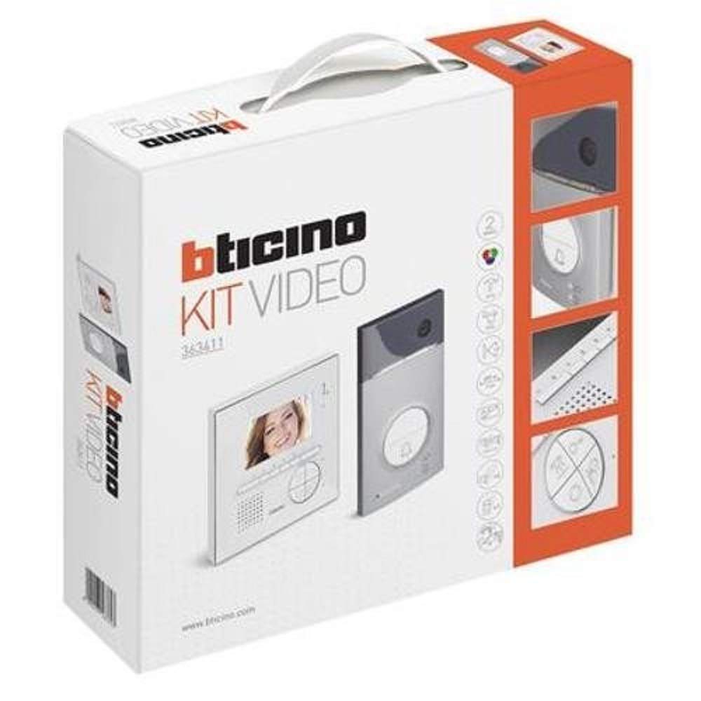 Bticino 363411 Kit Vivavoce Monofamiliare con Videocitofono e Pulsantiera, Bianco