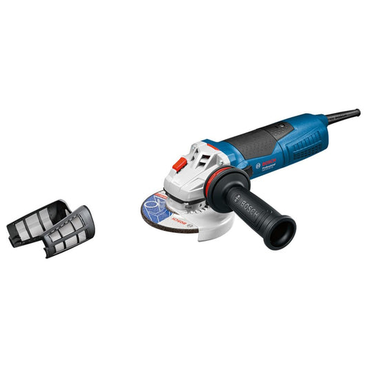 Bosch Professional 060179P002 Smerigliatrice Angolare GWS 19-125 CIE, da 125 mm, con Regolazione della Velocità, Kickback Stop, Confezione in Cartone, 1900 W