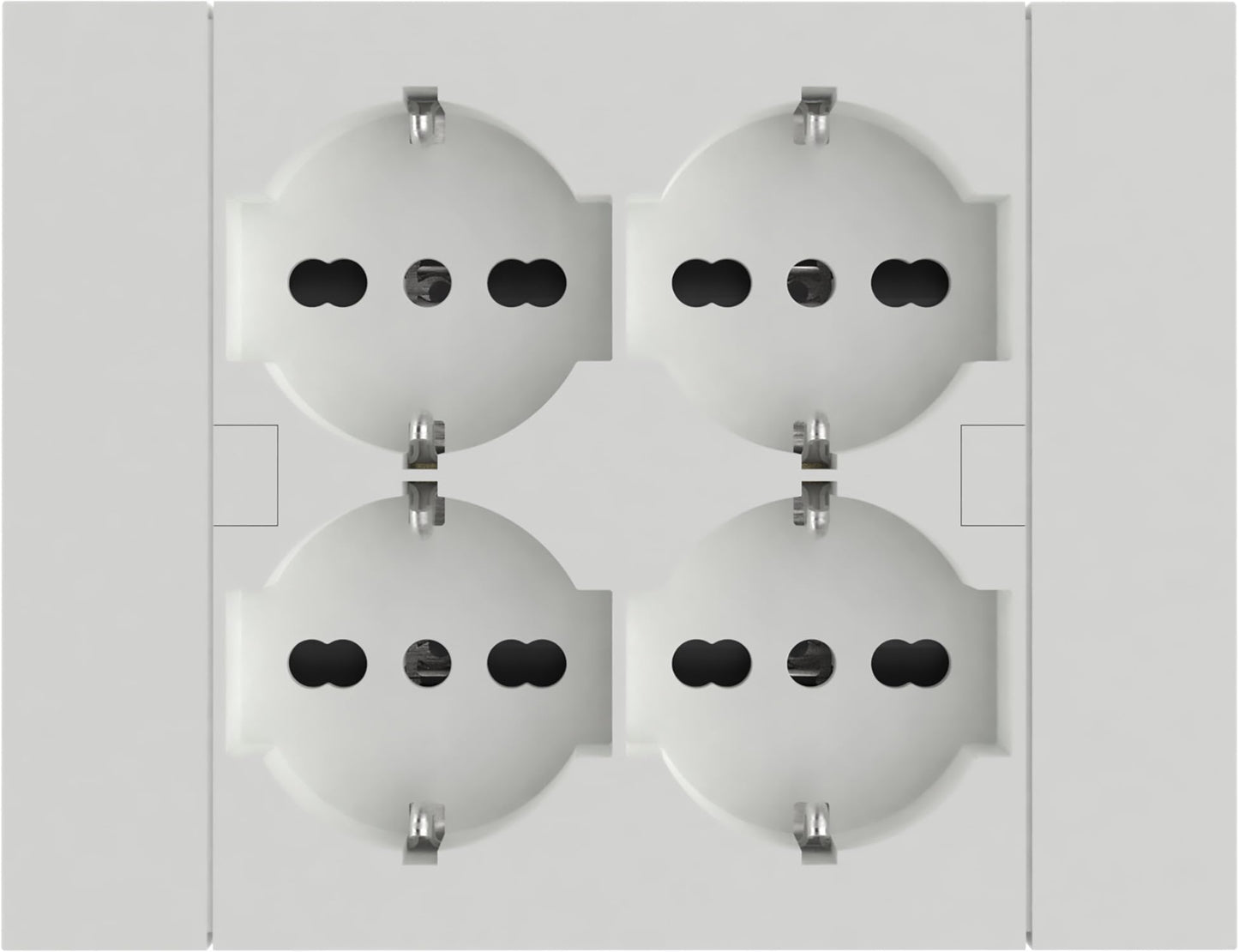 Electraline 22105 Multipresa da incasso Quadra 4 Posti Universali P40, compatibile con tutte le scatole da incasso 3 posti (muratura o cartongesso)