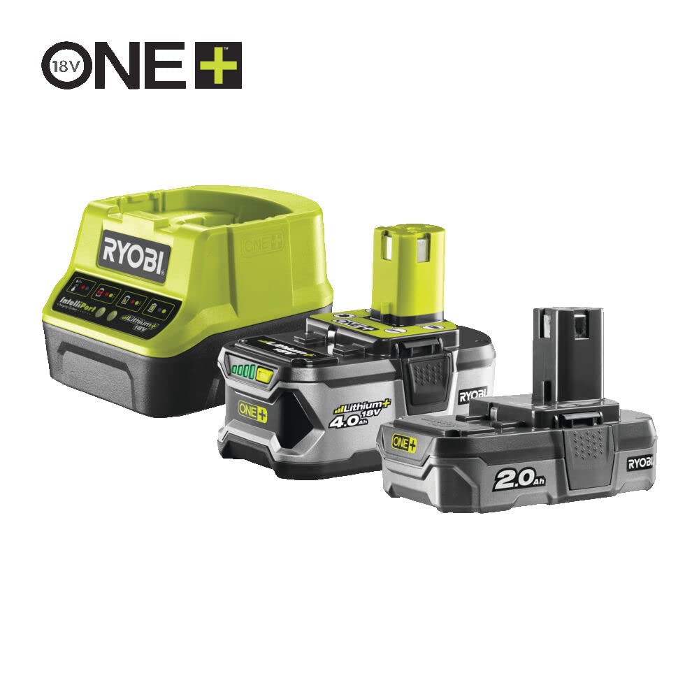 RYOBI - Set di 3 strumenti ONE+ e 2 batterie: Trapano avvitatore 40 Nm + Sega circolare (lama 150 mm)+ Sega a pendolo + 1 batteria da 2,0 Ah + 1 batteria da 4,0 Ah + 1 caricatore