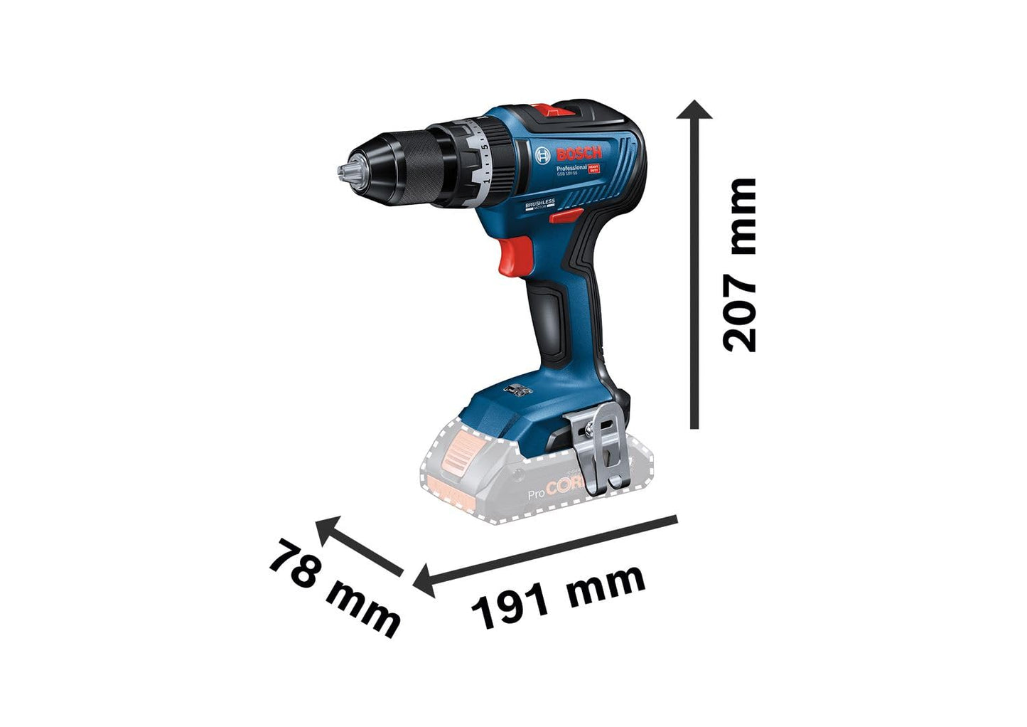 Bosch Professional Sistema 18V Trapano Avvitatore con Percussione GSB 18V-55 (incl. batteria 2x2,0 Ah + caricabatterie, 35 pz. Set di accessori Impact, in L-Case) - Amazon Exclusive Set