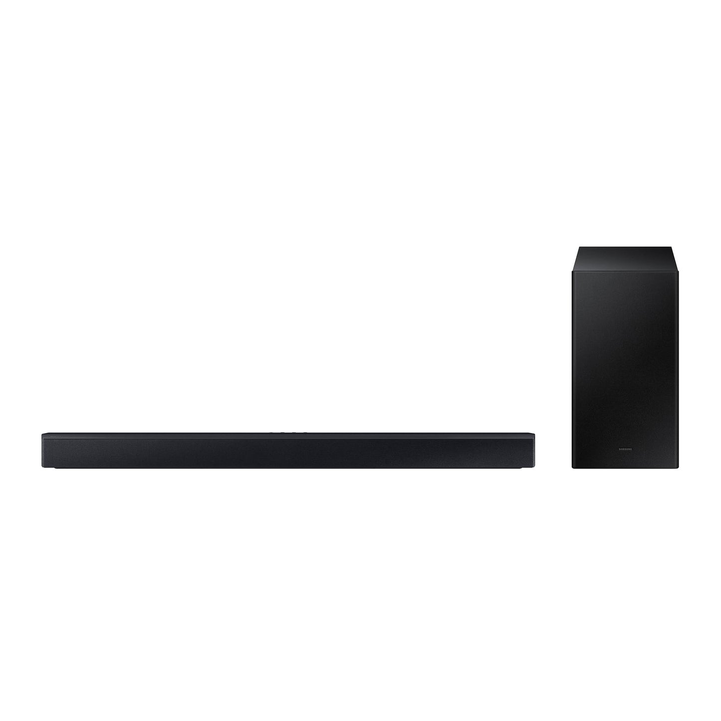 Samsung Soundbar HW-C430/ZF Serie C, 3 Speaker, Subwoofer Incluso, Audio a 2.1 Canali, Adaptive Sound Lite, Black 2023 & Amazon Basics Cavo audio ottico digitale Toslink, 1 m,Nero