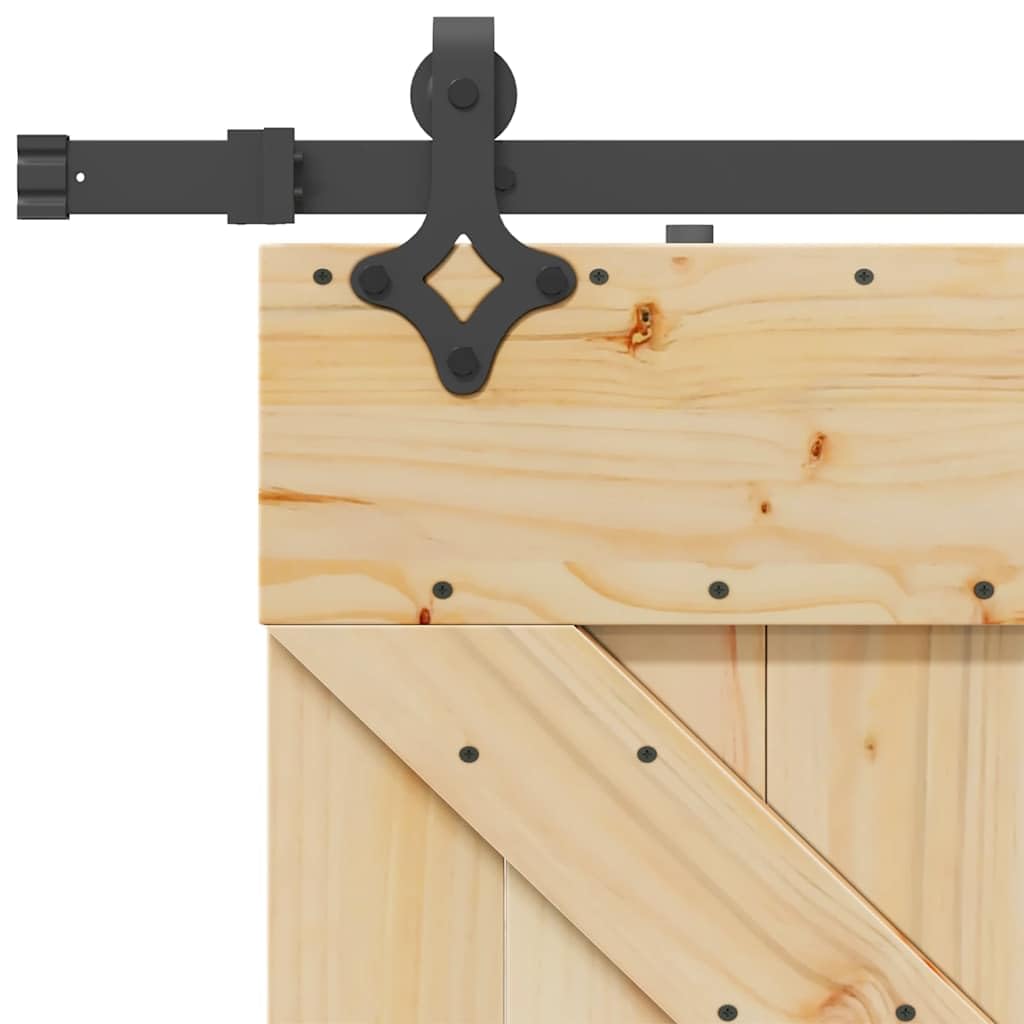 vidaXL Porta Scorrevole con Set Hardware 100x210cm Legno Massello Pino