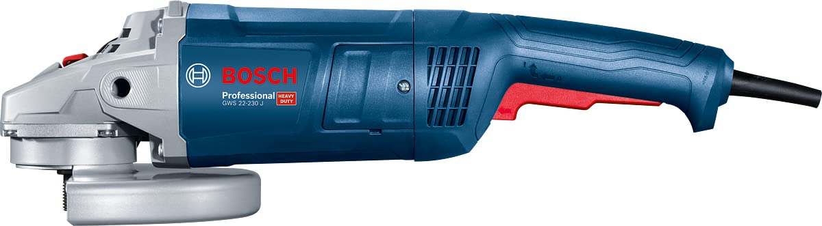 Bosch Professional Smerigliatrice angolare GWS 22-230 J (2.200W, incl. imp. agg. anti-vibr., flangia montaggio, dado di serraggio, cuffia prot, chiave a due perni, disco diam., conf. in cartone), blu