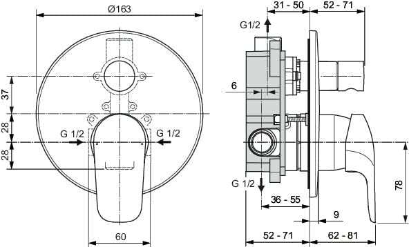 Ideal Standard - Ceraflex Kit doccia con raccordo erogatore, Cromato