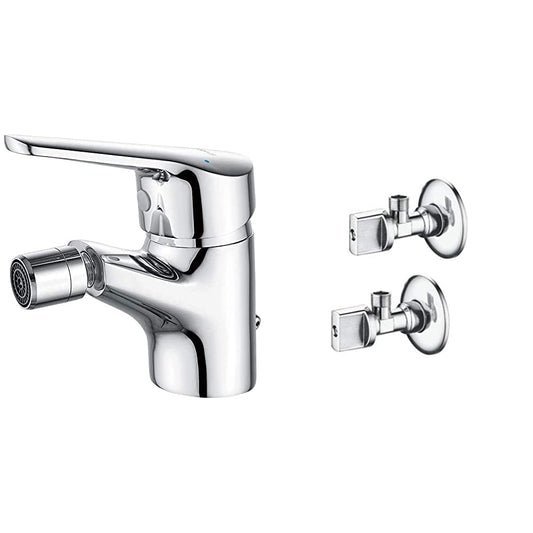 Ibergrif M15050-Roma Bid & egrave; per Lavabo Rubinetto per Bagno, Cromo & M22008 Valvola Ad Angolo Del Rubinetto,Valvola Ad Angolo Sottolavello,Valvola Ad Angolo 1/2