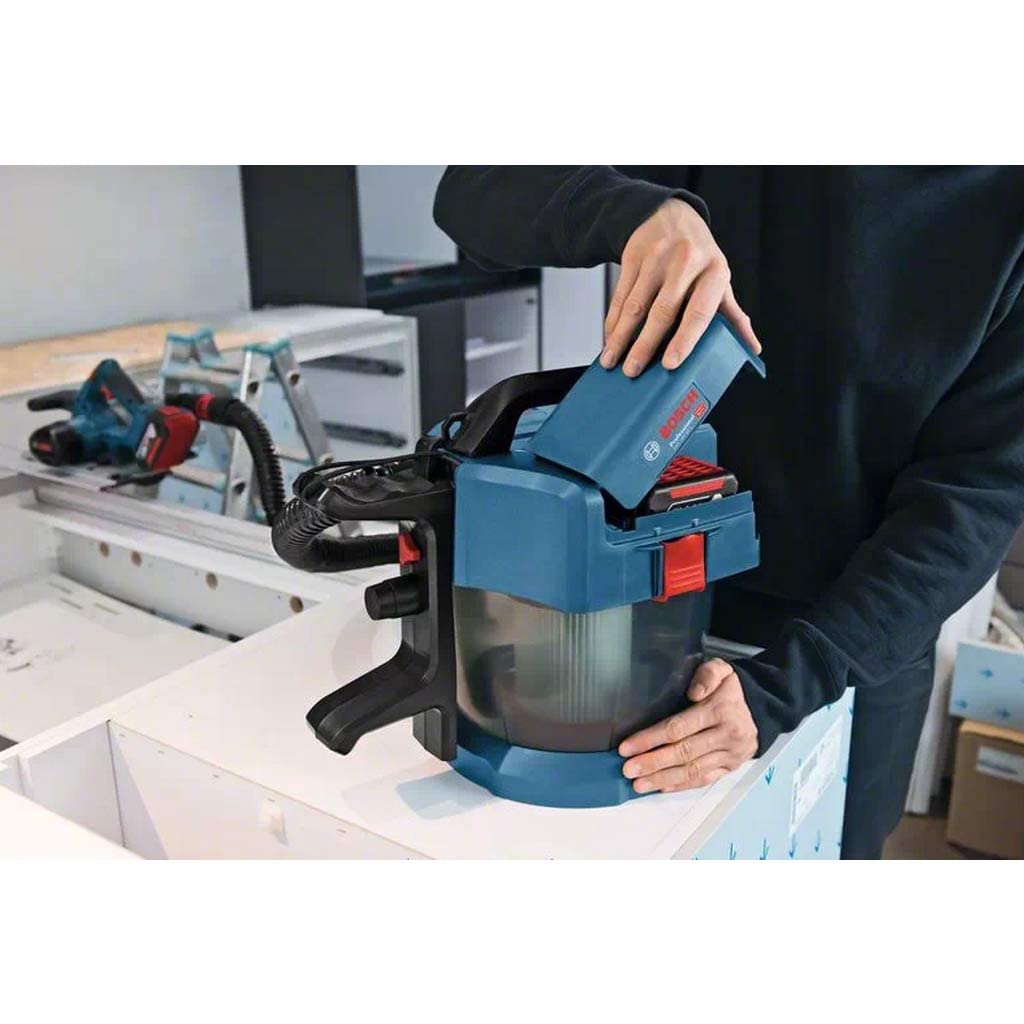 Bosch Professional 18V System Aspiratore Industriale Gas 18V-10 L (senza Batteria, Incl. Tubo Flessibile 1,6 M, 3 Tubi di Prolunga)