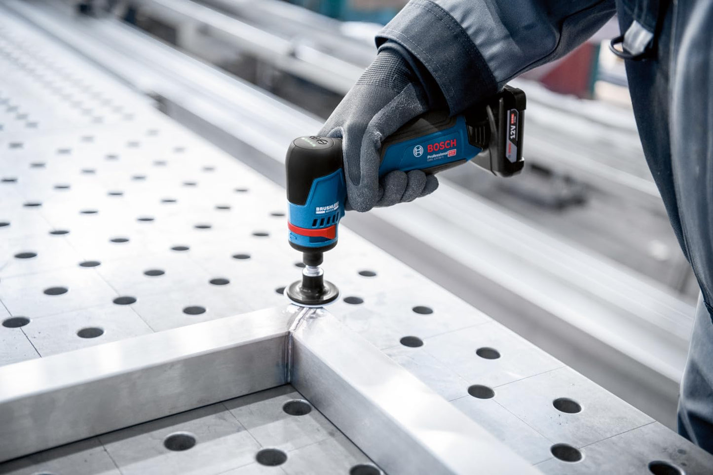 Bosch Professional 12V System Utensile Rotativo Gwg 12V-50 S (Motore Brushless, Coppia Elevata, Levetta di Regolazione del Numero di Giri e 5 Modalità del Numero di Giri, in L-Boxx)