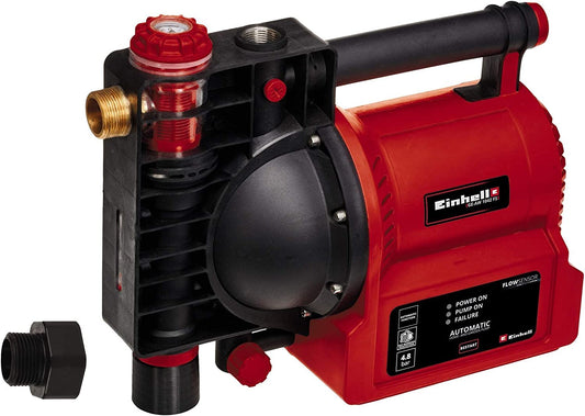 Einhell Pompa di irrigazione automatica GE-AW 1042 FS (1.050 W, indicatori del livello acqua/sporcizia/di aspirazione, protezione sottovuoto, protezione bruciatura/termica), rosso/nero