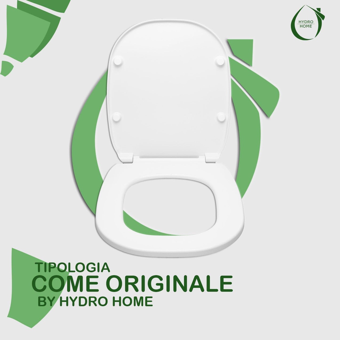 HYDRO HOME Tavoletta Wc Pozzi Ginori 500 Come Originale, Copriwater In Materiale Termoindurente,Tavoletta Water Con Cerniere Fissaggio Dall'Alto MADE IN ITALY (CHIUSURA CLASSICA)