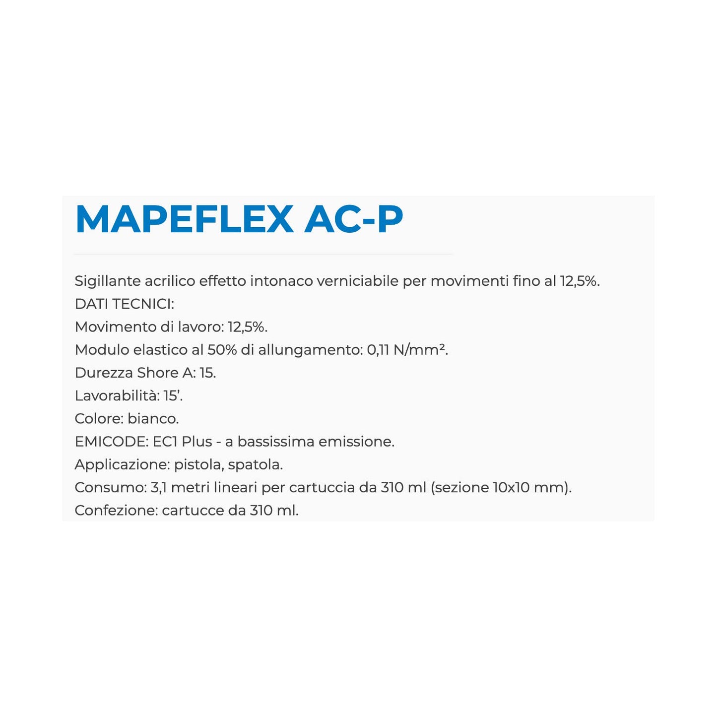 Sigillante bianco Mapeflex AC-P Mapei