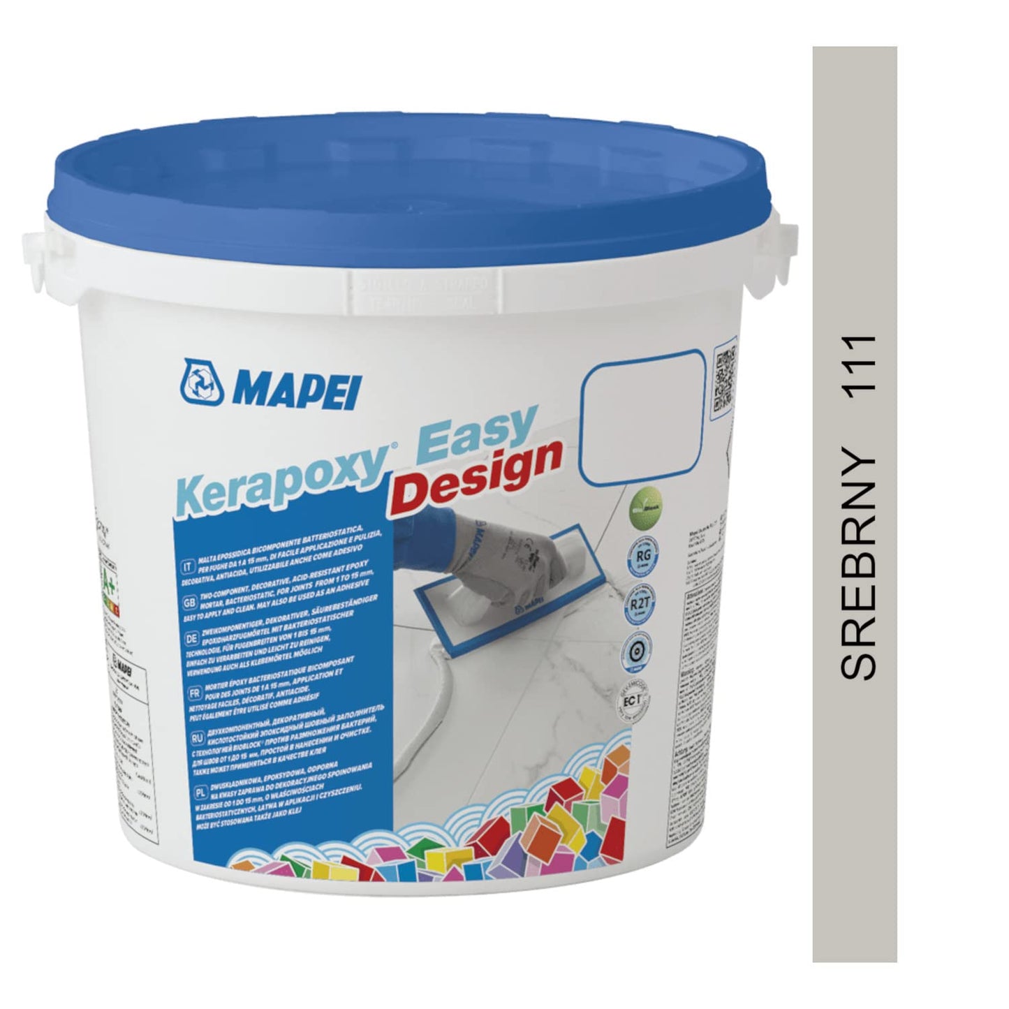 MAPEI Kerapoxy Easy Design 111 GRIGIO ARGENTO 3kg - decorativo, resistente agli acidi, bicomponente stucco epossidico