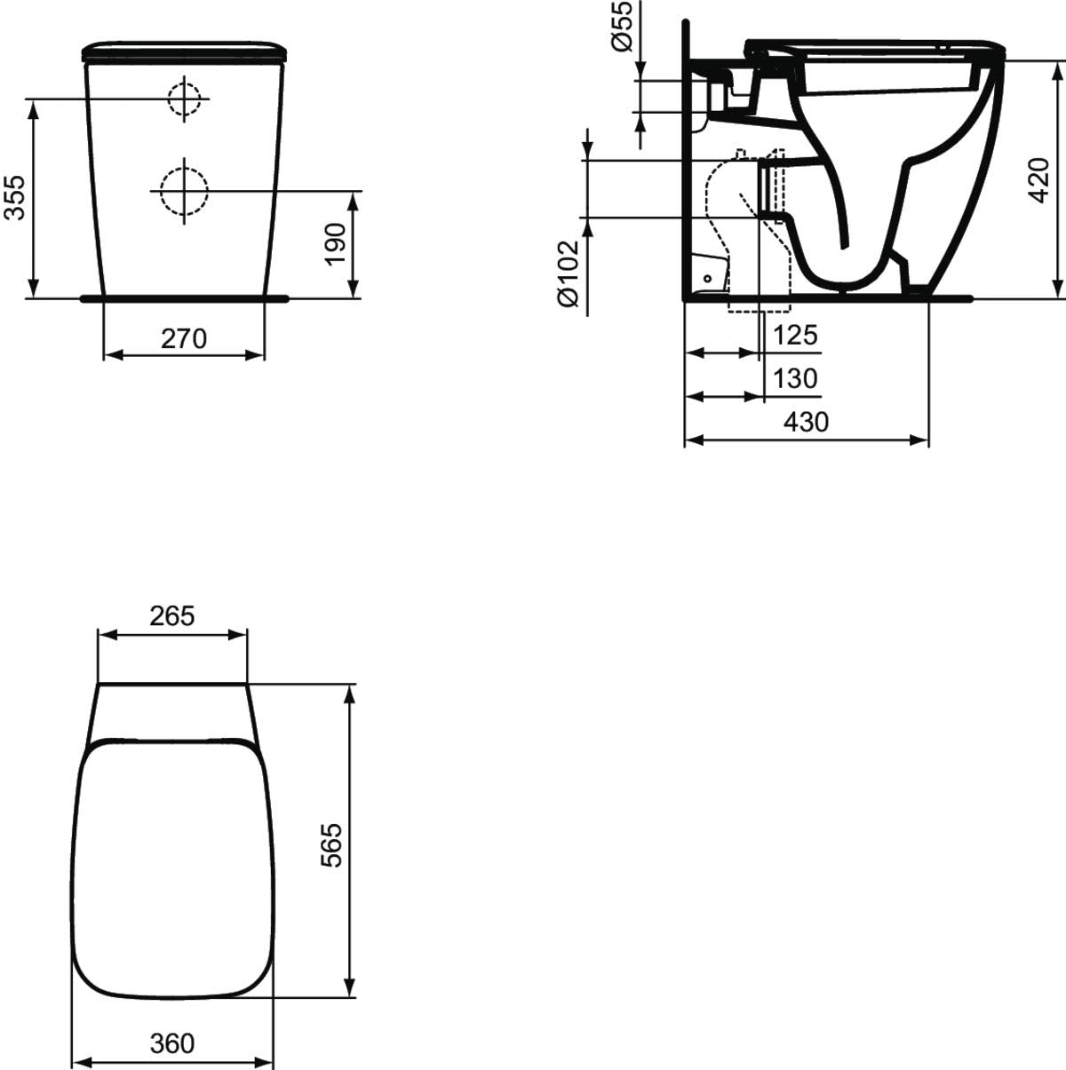 Ideal Standard T661101 Copriwater originale Slim dedicato Serie 21, chiusura rallentata, bianco