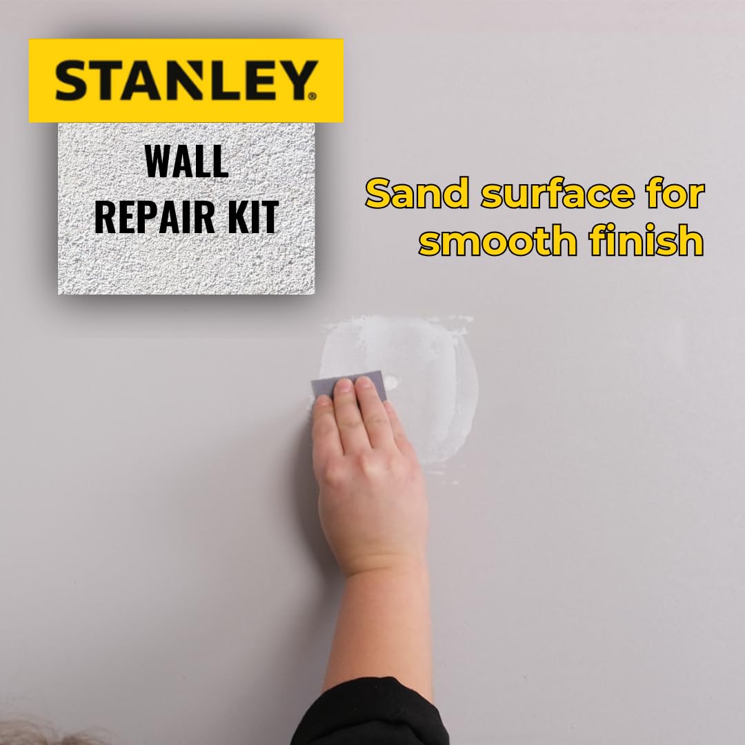 Stanley Drywall Patch Repair Kit - Complete Drywall Patch Solution for Home DIY, Includes Wall Hole Filler, Spackle Wall Repair and Putty Hole Repair - 9.5 Fl Oz. 1 Pack