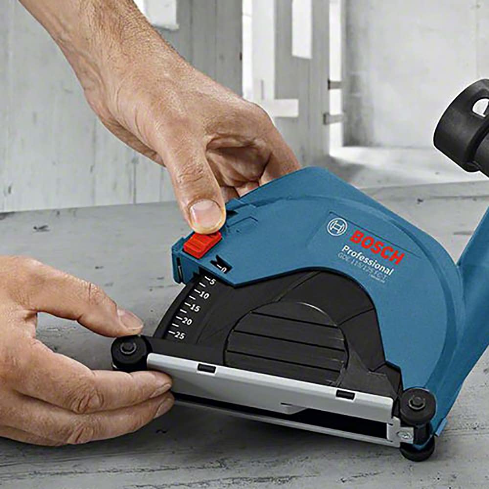 Bosch Professional 1600A003DK Cuffia di aspirazione GDE 115/125 FC-T, Blu/Nero/Rosso