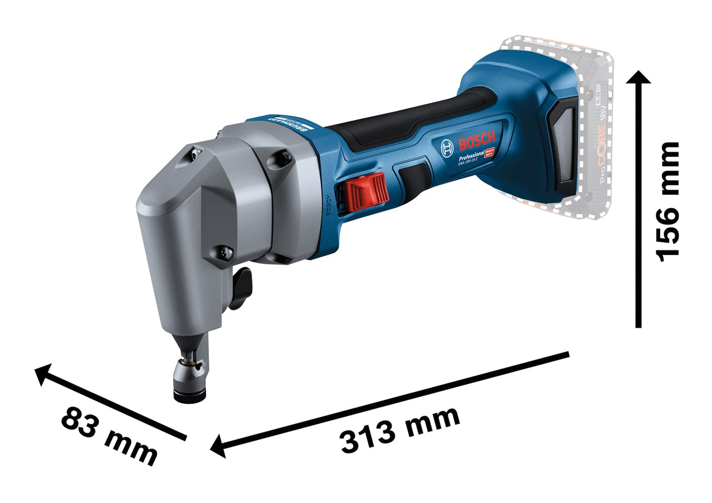 Bosch Professional Roditrice a Batteria GNA 18V-16 E (Potenza di 700 W, Tecnologia Motore Brushless, senza Batterie e Caricabatteria)