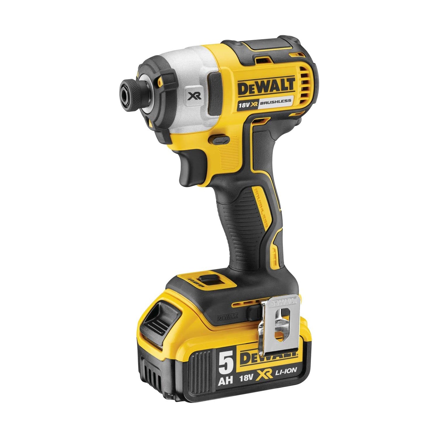 DEWALT - Kit 2 utensili con trapano compatto DCD791 e cacciavite a urti DCF887, XR 18V, 5Ah - DCK268P2T-QW - Wireless - 3 velocità - Per metallo, cemento e legno