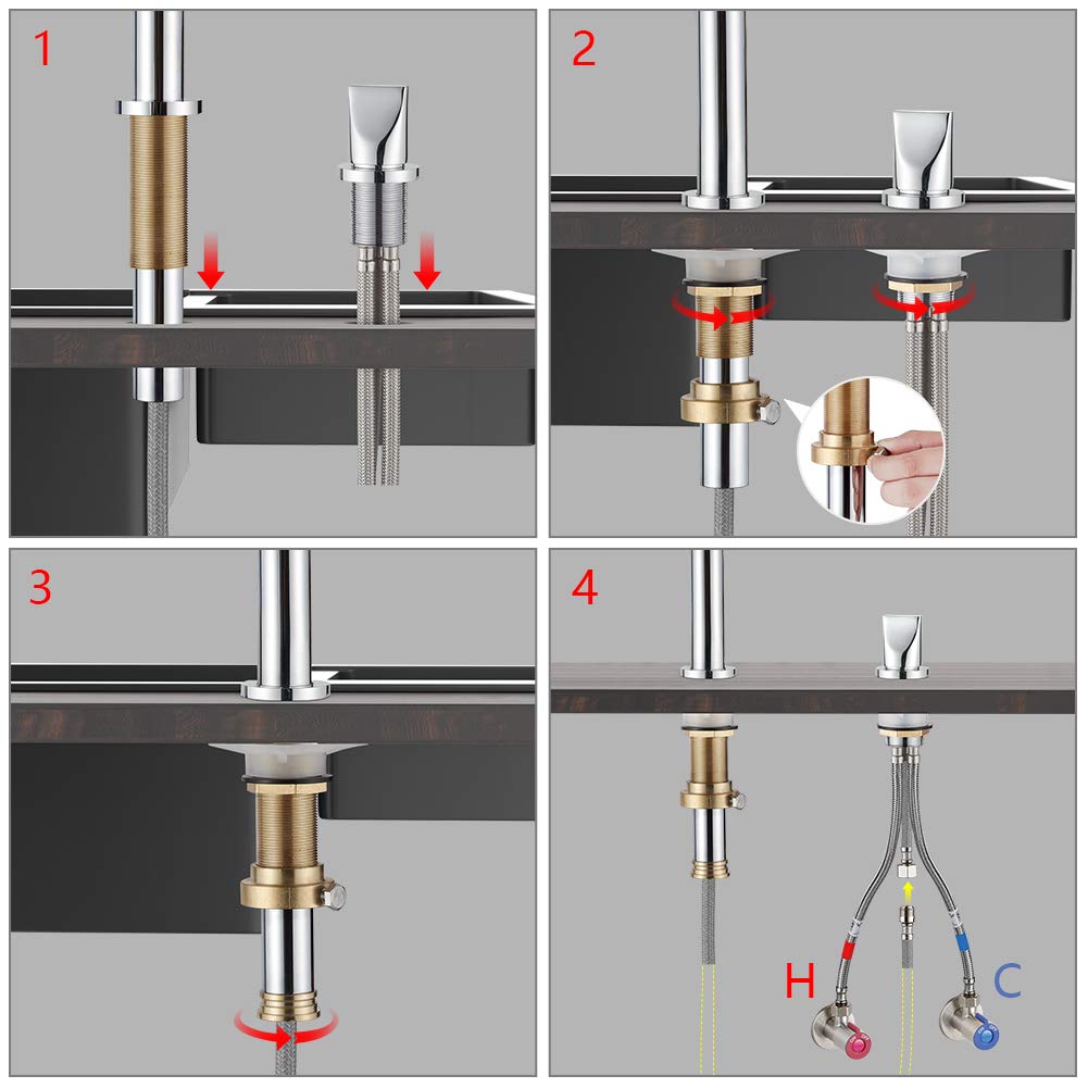 Ibergrif Rubinetto Cucina Pieghevole Miscelatore Monocomand Cucina Quadrato con Becco Alto Orientabile a 360°Miscelatore Cucina Miscelatore Lavello per Sottofinestra