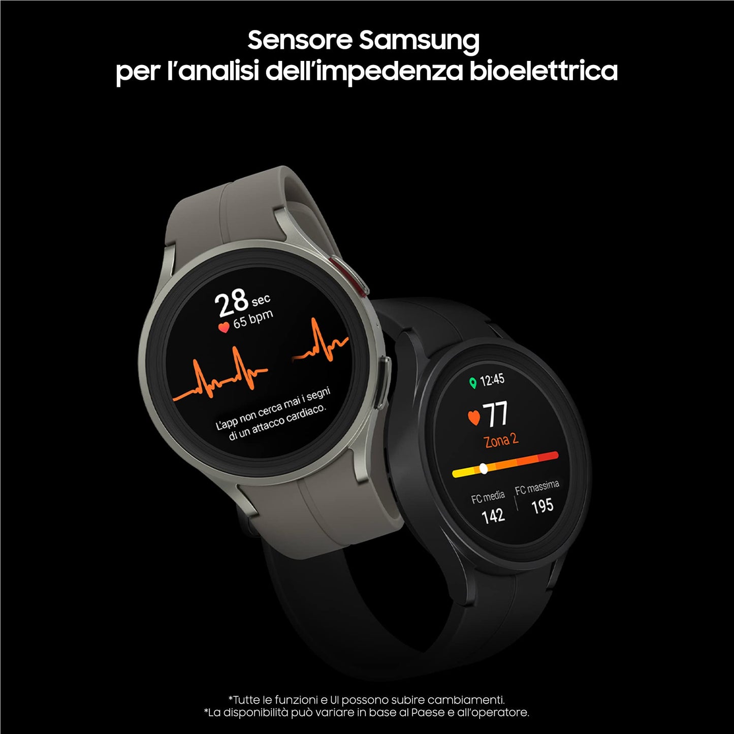 Samsung Galaxy Watch5 Pro Smartwatch Bluetooth 45 Mm, Monitoraggio Benessere, Fitness Tracker, Batteria A Lunga Durata, Nero (Black Titanium) [Versione Italiana]