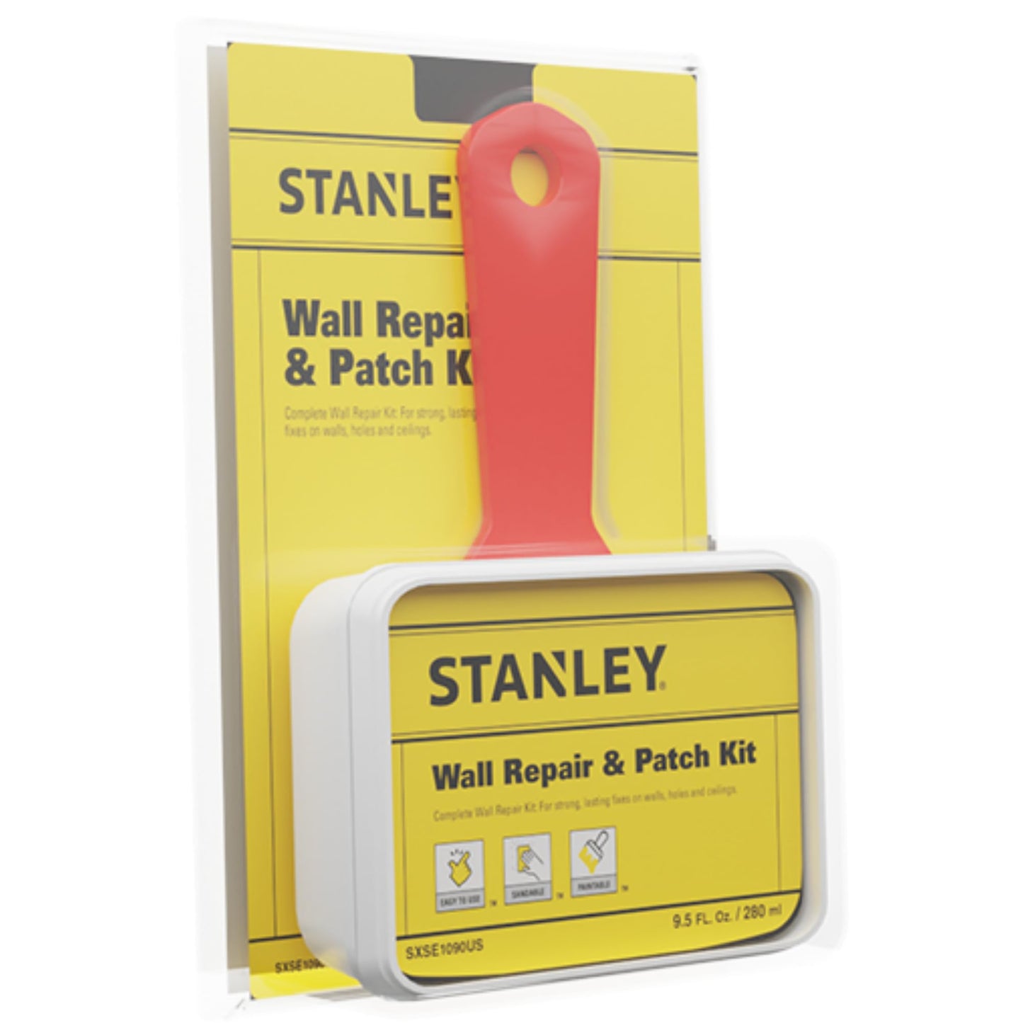 Stanley Drywall Patch Repair Kit - Complete Drywall Patch Solution for Home DIY, Includes Wall Hole Filler, Spackle Wall Repair and Putty Hole Repair - 9.5 Fl Oz. 1 Pack