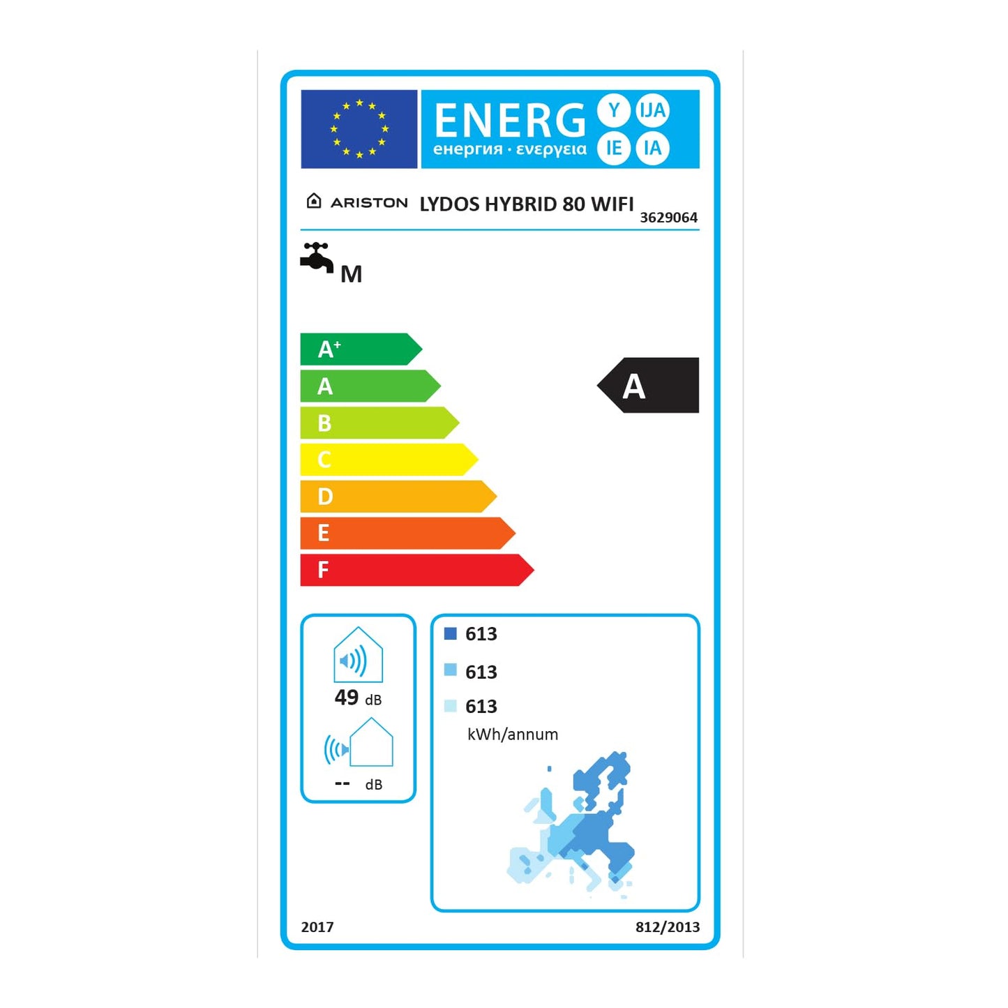 Ariston Scaldabagno Elettrico Lydos Hybrid WiFi 100, Smaltatura Al Titanio, Bianco, ‎46.5 x 5.3 x 115.3 cm 43.86 Kg