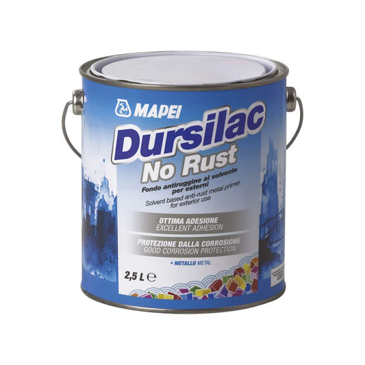 DURSILAC NO RUST DA 2,5KG - Fondo antiruggine al solvente per esterni.