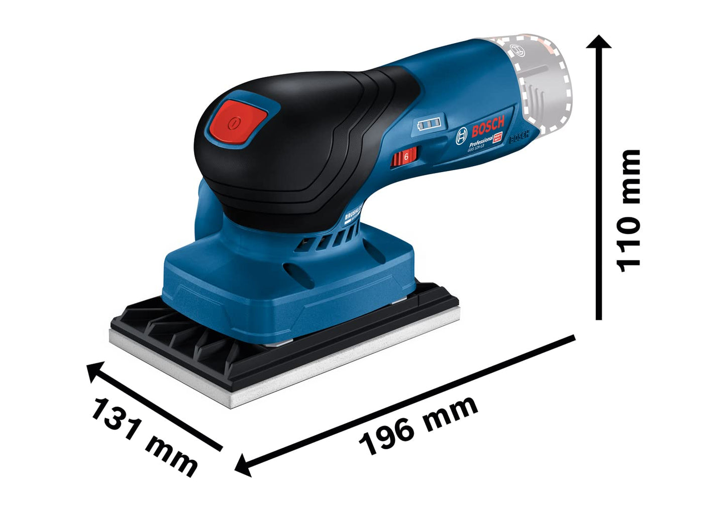 Bosch Professional 12V System Levigatrice orbitale a batt. GSS 12V-13 (comp. con sist. asp. della polvere Click & Clean Bosch, incl. 3 platorelli, 3 fogli abrasivi, sacco raccoglip., punz., in L-BOXX)