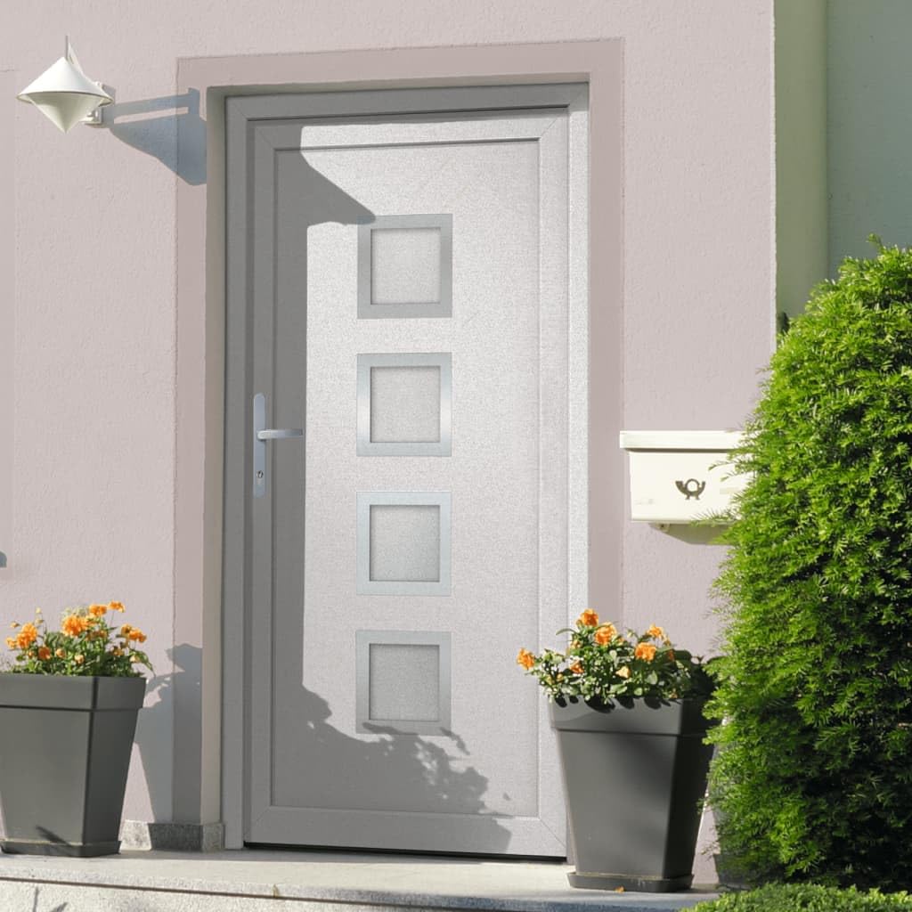 vidaXL Porta Ingresso Bianca 88x200 cm in PVC, porta, porta di ingresso, porta d'ingresso in PVC, porta entrata, porta in PVC, porte, porte in PVC