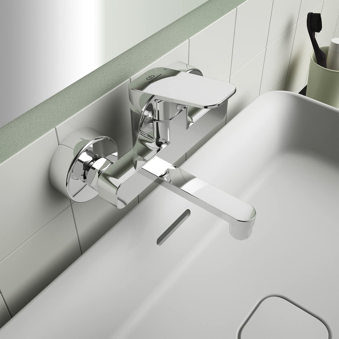 Ideal Standard - Ceraplan, Miscelatore monocomando a parete per lavabo, Bocca mobile orientabile, Cromato