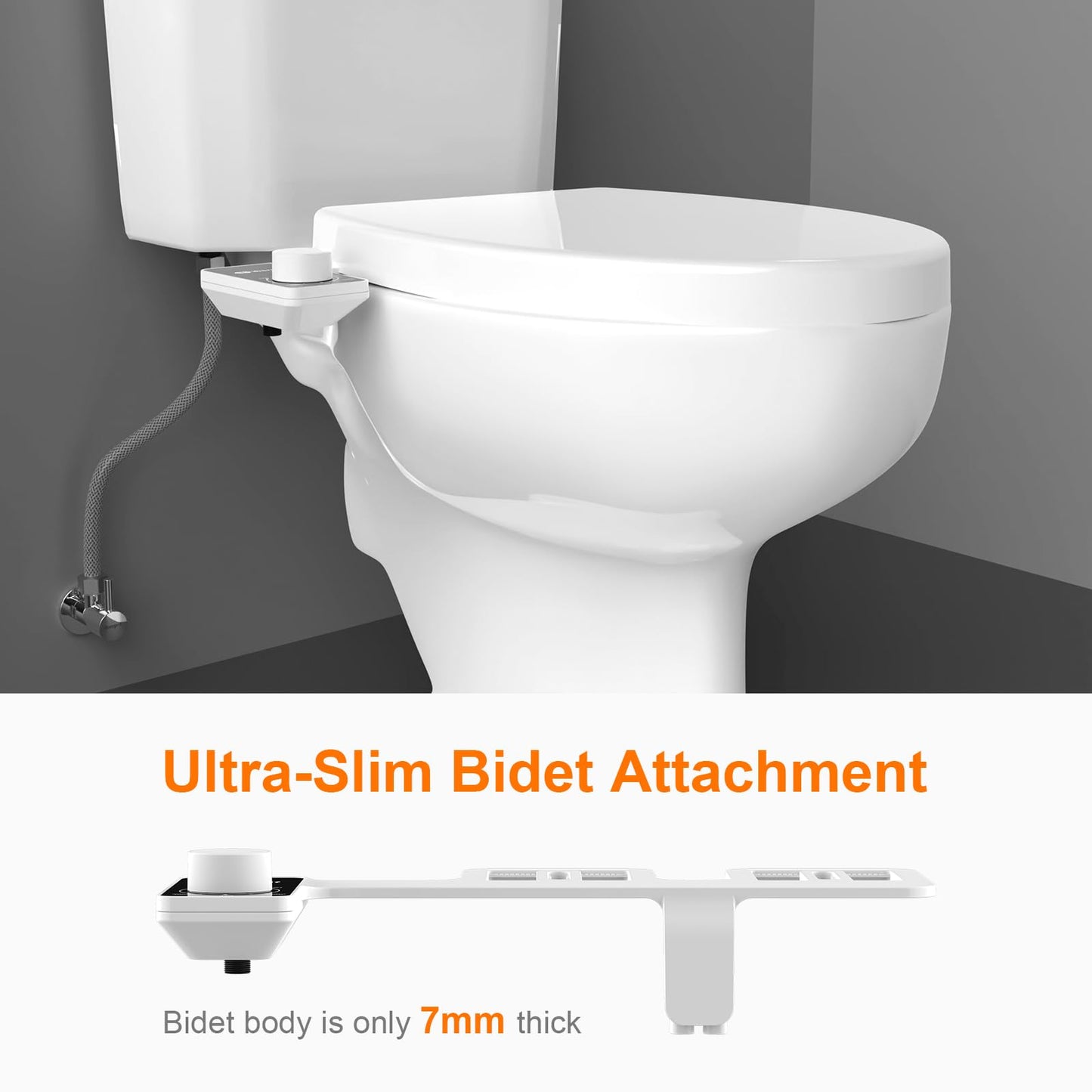 Ibergrif M41050 Bidet per WC con doppia bocchetta a scomparsa, bidet portatile per WC non elettrico, adattatore per bidet per WC, con getto d'acqua fredda, pressione dell'acqua regolabile