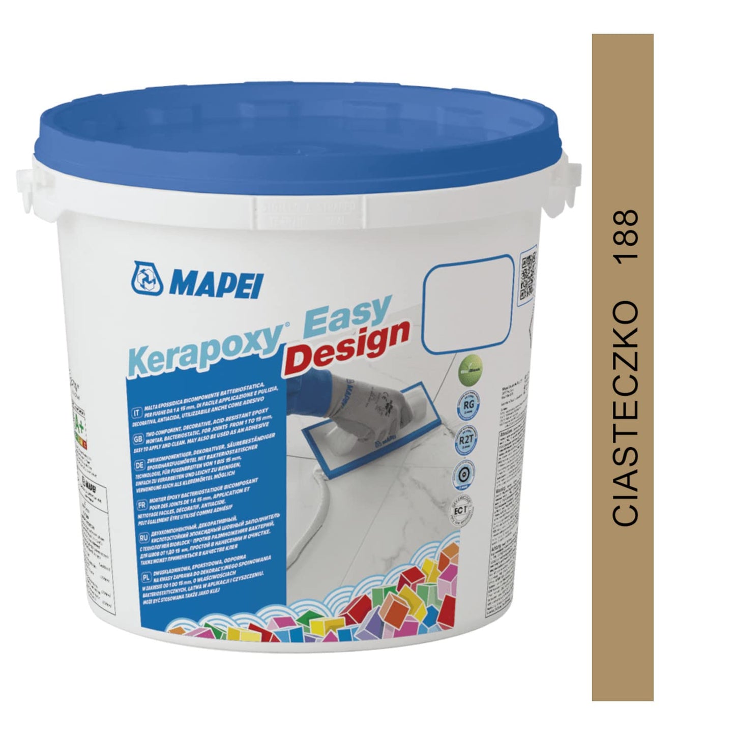 MAPEI Kerapoxy Easy Design 188 BISCUIT 3 kg - Stucco epossidico a due componenti decorativo, resistente agli acidi,