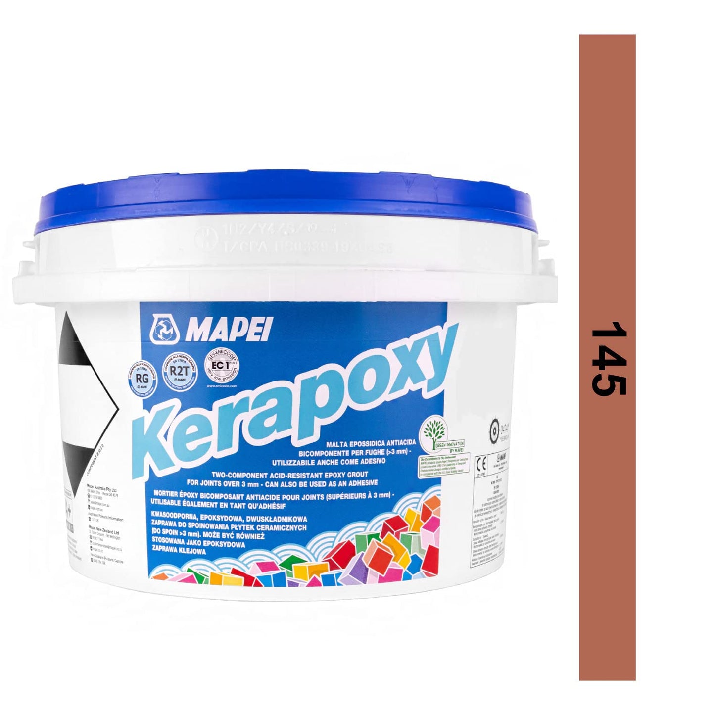 Mapei Kerapoxy 2kg 145 Terra Di Siena La malta epossidica resistente agli acidi ideale per incollare e stuccare piastrelle ceramiche e materiali in pietra.