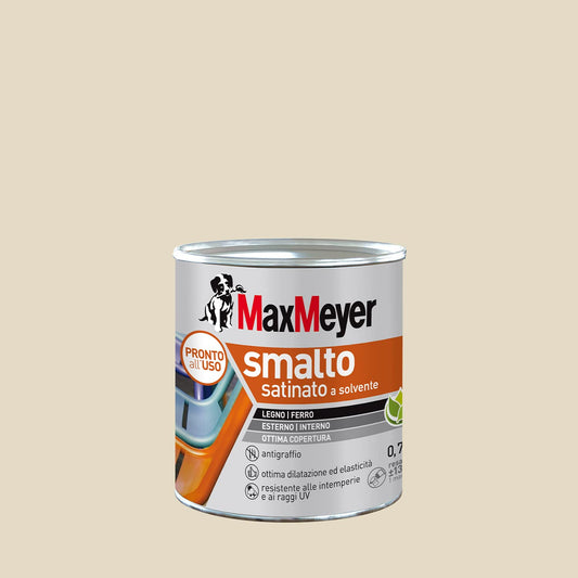 MAXMEYER Smalto a solvente per ferro e legno satinato AVORIO R1013 0,750 L