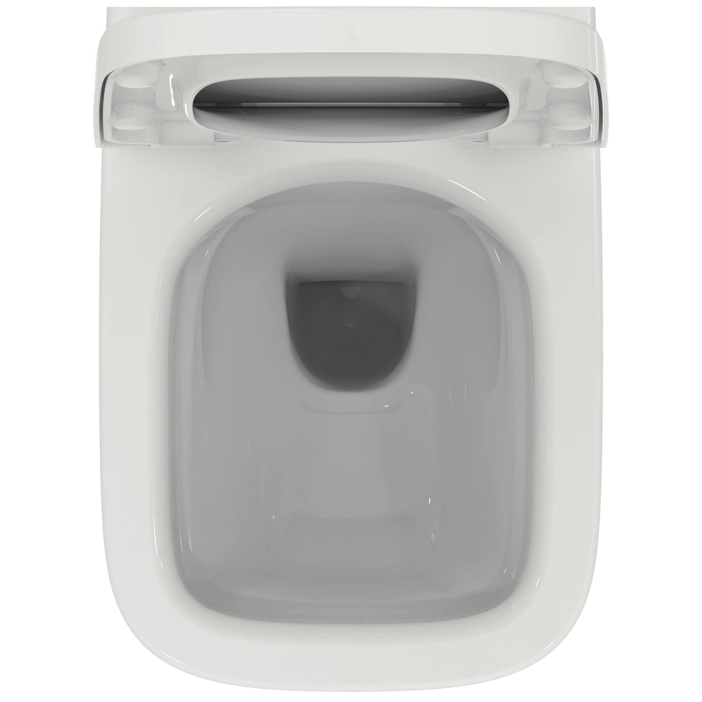 Ideal Standard - i.life S, WC sospeso RimLS+ senza brida completo di copriwater a chiusura rallentata, E-packaging dedicato al trasporto di ceramica,Bianco