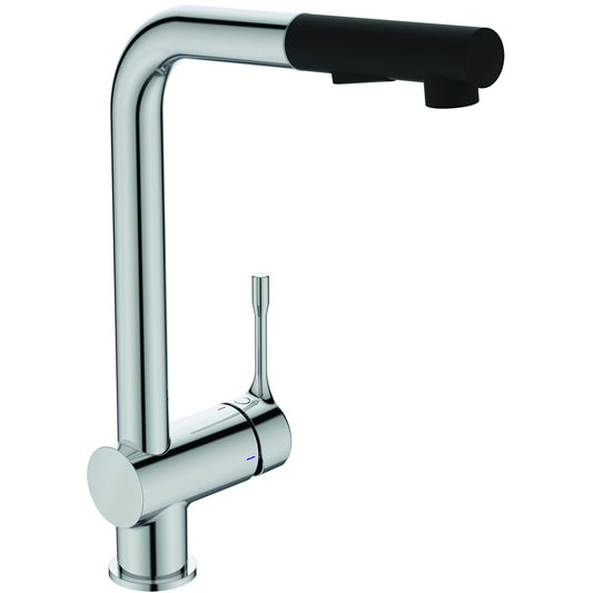 Ideal Standard Kolva BC476AA - Miscelatore per lavello doccia, estraibile, 2 getti, colore: Nero opaco