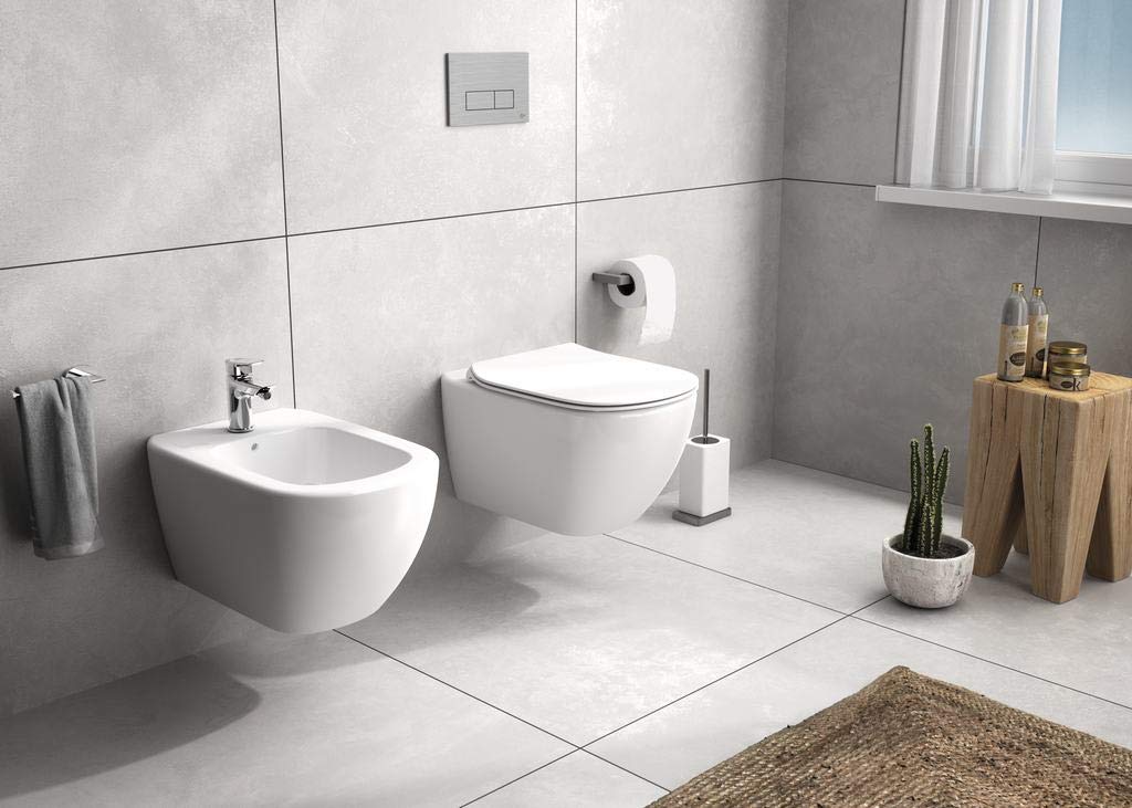 Ideal Standard T457001 TESI Bidet sospeso con fissaggi nascosti - Bianco - Logo rings