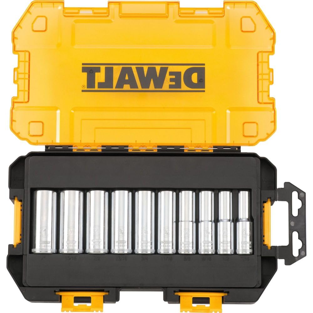 DEWALT Set di chiavi a bussola SAE, attacco da 1/2", 10 pezzi (DWMT73814)