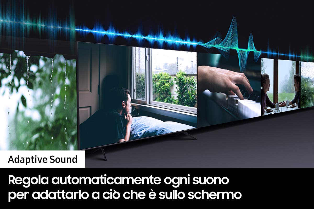 Samsung TV UE50AU8070UXZT, Smart TV 50" Serie AU8000, Modello AU8070, Crystal UHD 4K, Alexa integrato, Nero, 2021, DVB-T2 [Efficienza energetica classe G]