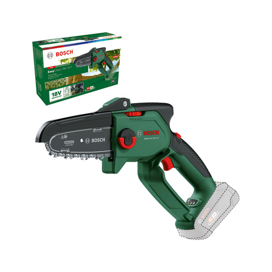 Bosch Mini Motosega a batteria EasyChain 18V-15-7 (per il taglio del legno; 18 Volt System; velocità catena: 6.95 m/s; senza batteria)