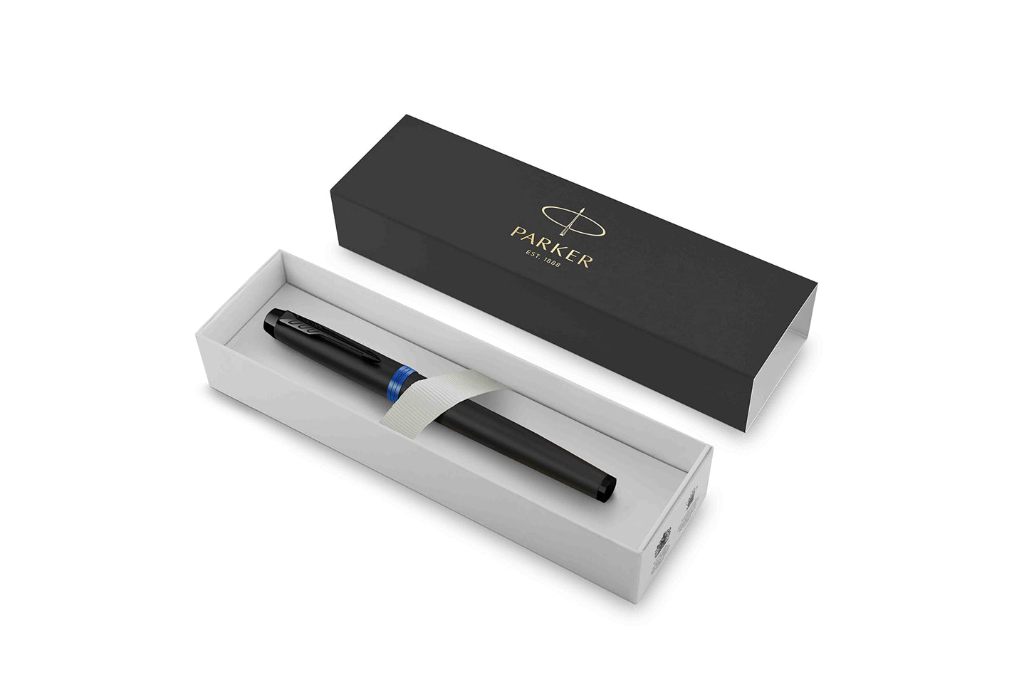 PARKER IM Vibrant Rings - Penna stilografica con incisione | penna premium | confezione regalo | pantrone blu | elegante | regalo personalizzato | nome | inciso | anniversario | compleanno (blue)