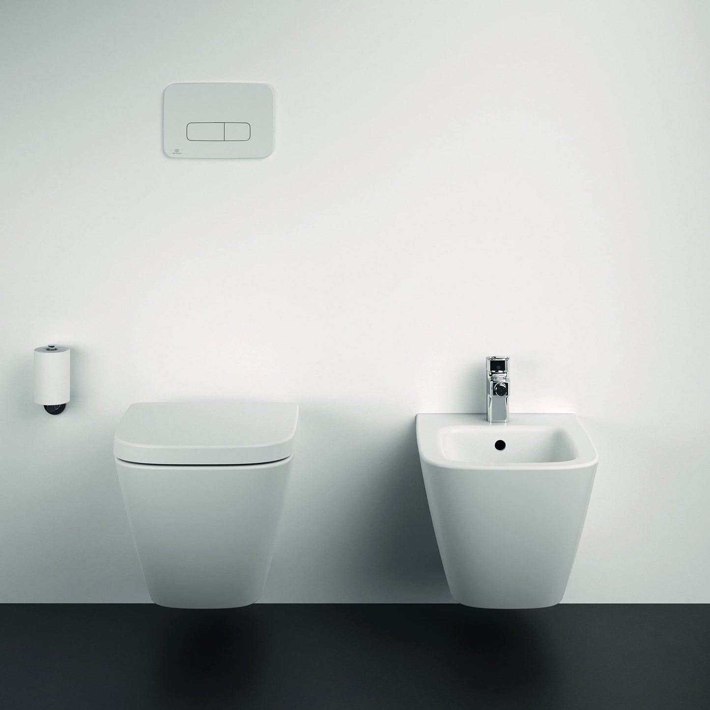 Ideal Standard - i.life S, WC sospeso RimLS+ senza brida completo di copriwater a chiusura rallentata, E-packaging dedicato al trasporto di ceramica,Bianco