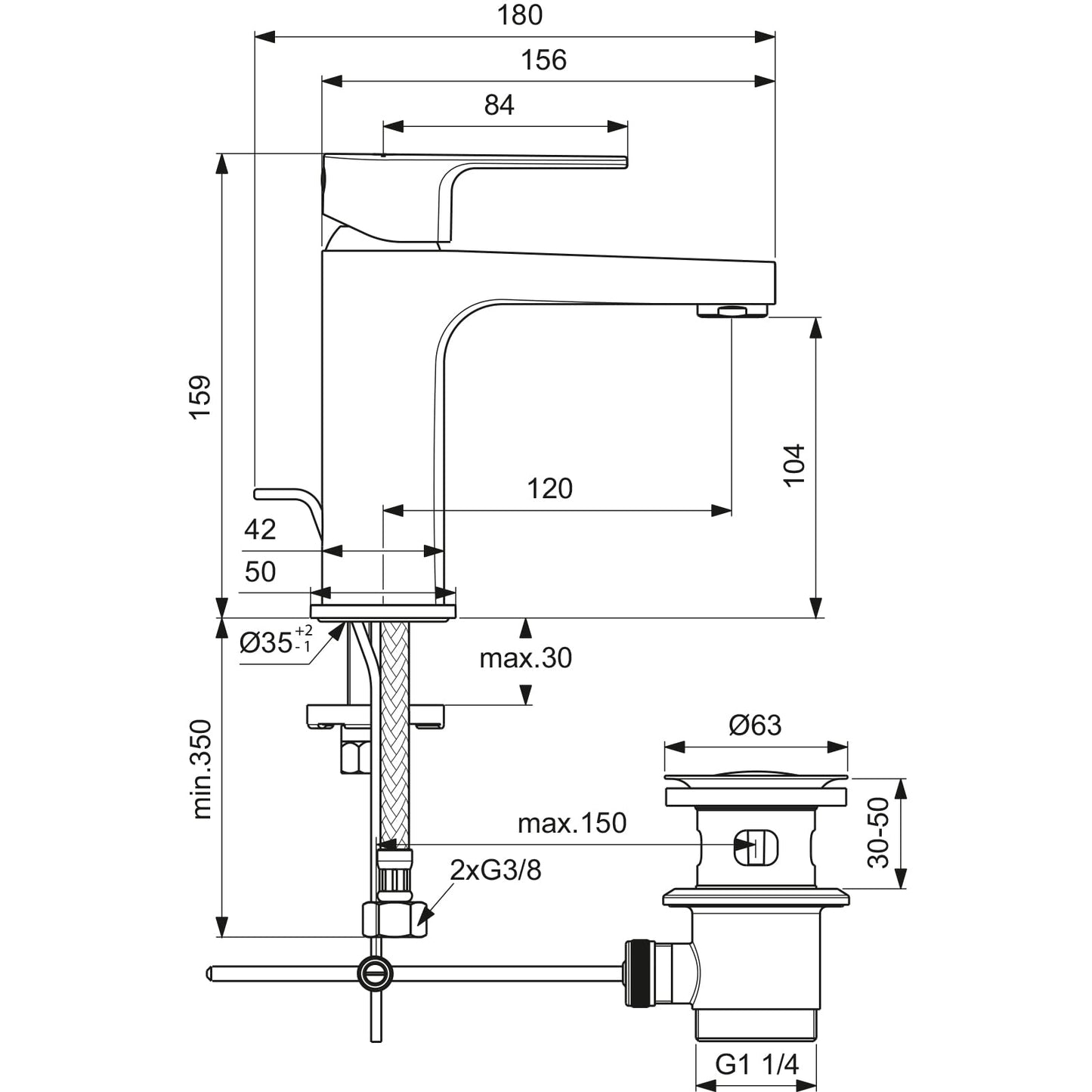 Ideal Standard Bc686Aa Rubinetto Lavabo, Cromo