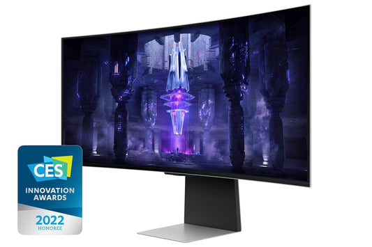 Samsung Monitor Gaming Odyssey OLED G8 (S34BG850), Curvo (1800R), 34'', 3440x1440 (WQHD), 21:9, HDR10+, OLED, 175Hz, 0,03ms (GtG), Freesync Premium, Micro HDMI, USB-C, Mini-DP, WiFi, Casse, HAS