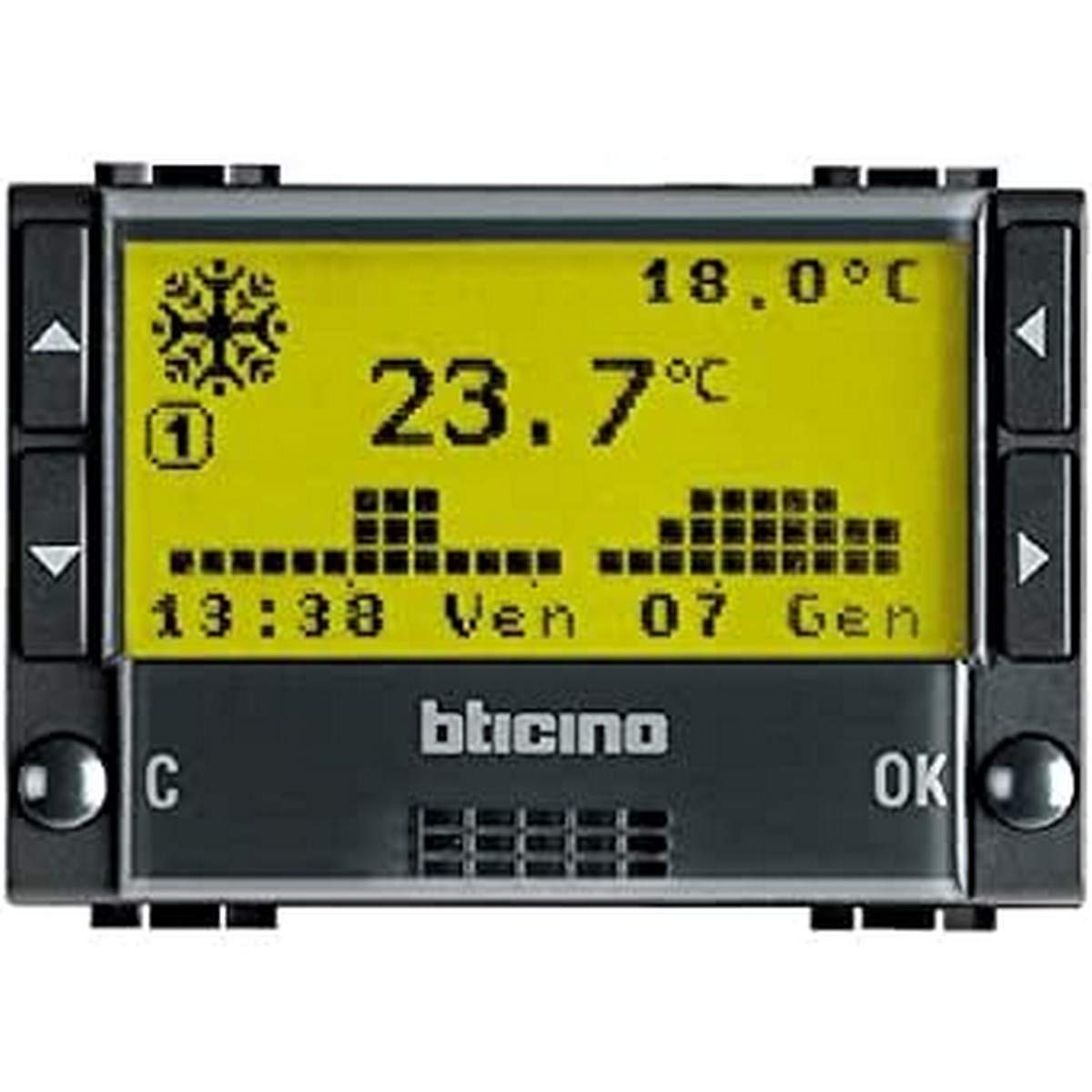 Bticino L4451 Livinglight Tech Cronotermostato Settimanale, Antracite