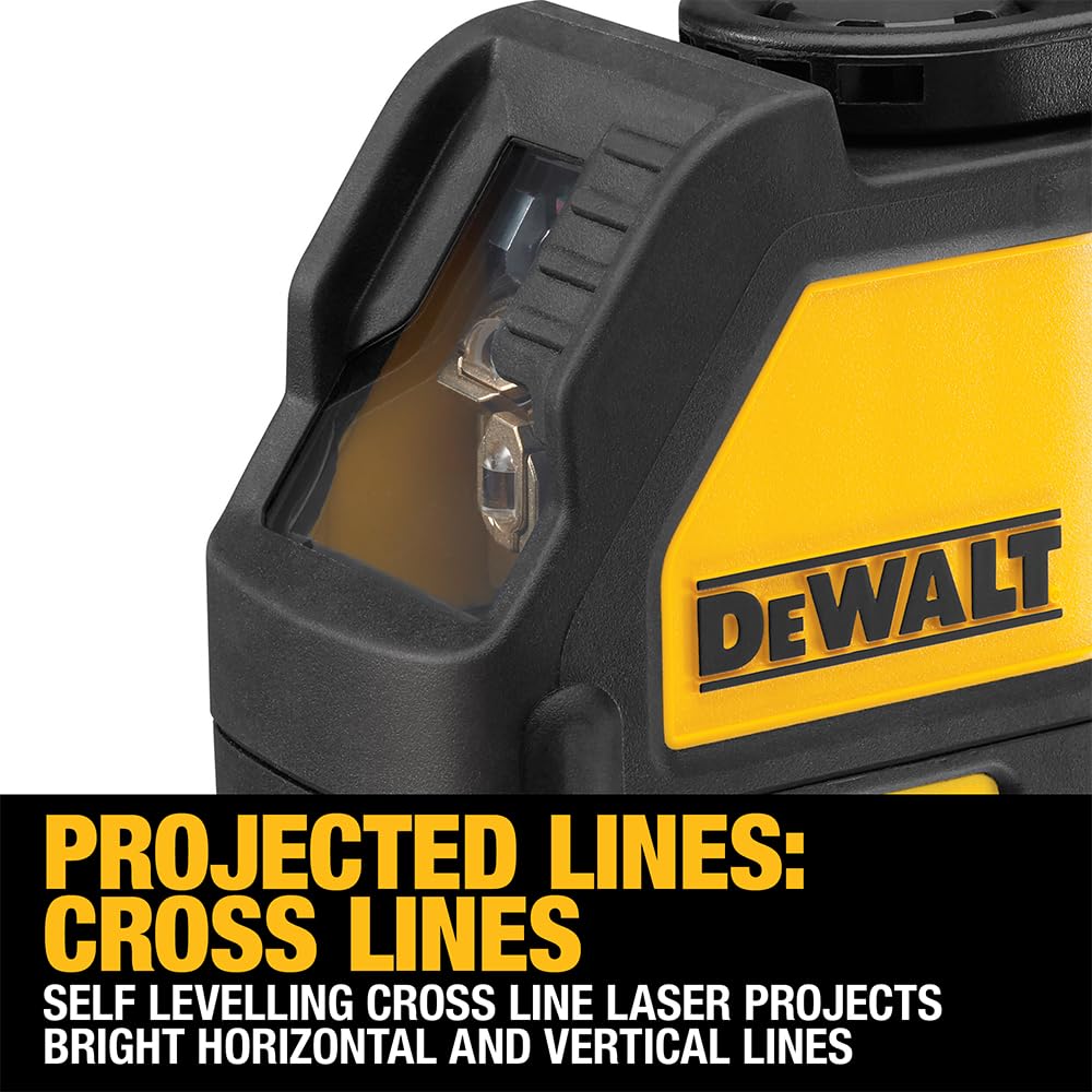 DEWALT DW088CG-XJ, Tracciatore laser con raggio verde, classe 2. 2 linee a croce orizzontale e verticale. Precisione +/- 3mm a 10 metri. Raggio di utilizzo 30 metri. 3 x alcaline tipo AA