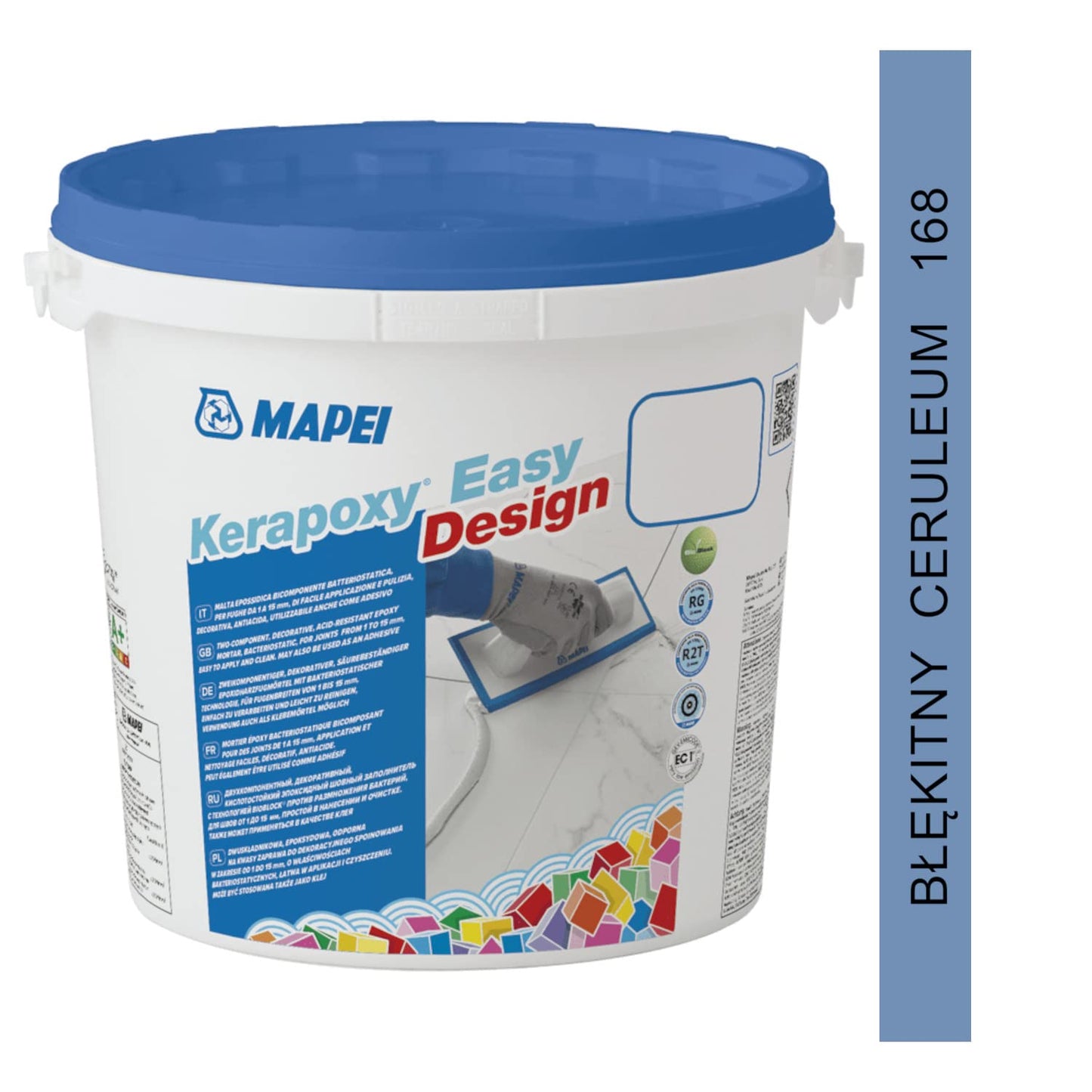 MAPEI Kerapoxy Easy Design 168 CERULEAN 3 kg - Stucco epossidico a due componenti decorativo, resistente agli acidi,