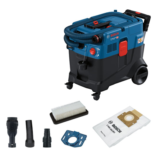 Bosch Professional Aspiratore universale GAS 12-40 MA (1200 W, sistema pulizia filtro autom. (AFC), incl. filtro principale, tubo flessibile, adattatore multifunz. PT, bocchetta spazzola multifunz.)