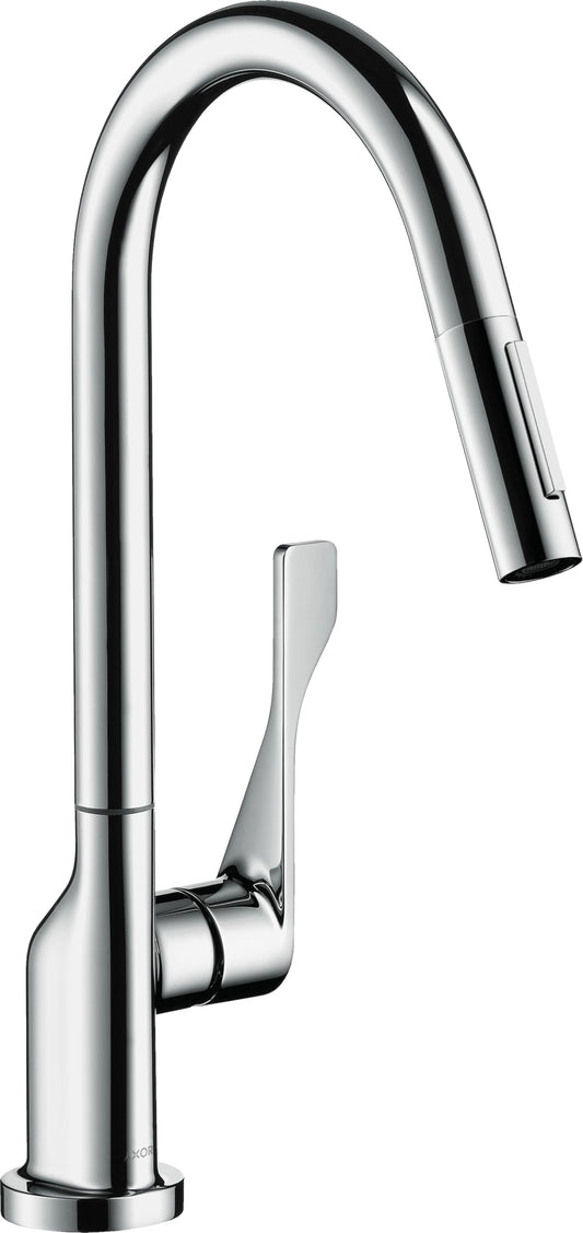 Hansgrohe Axor Citterio DN15 Miscelatore monocomando cucina 250 con doccia estraibile, Colorazione: Cromo nero spazzolato